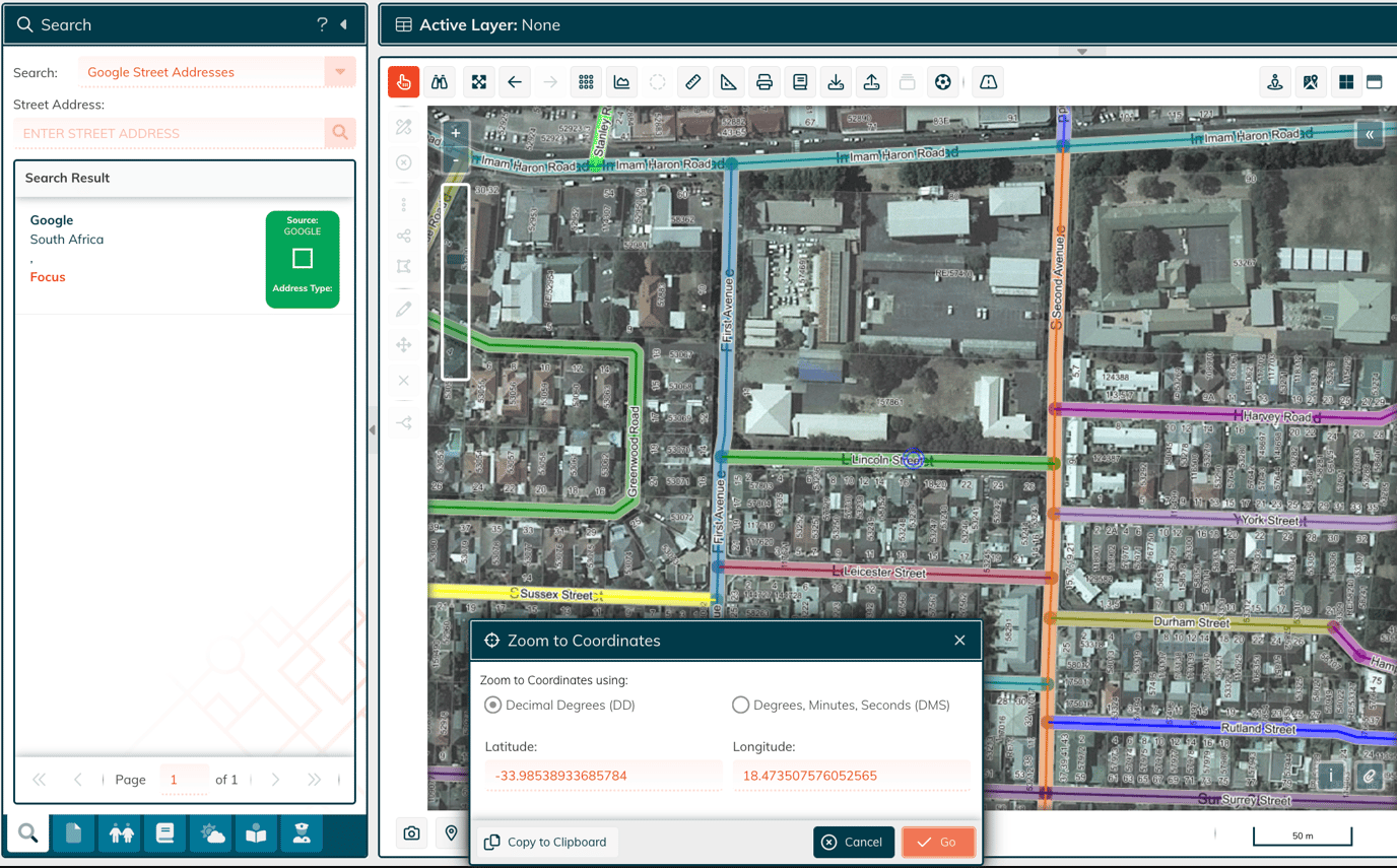 How do I find a property if I know the GPS coordinates?